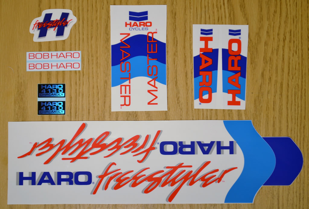 1985 Haro Master Frame Set Stickers - Green
