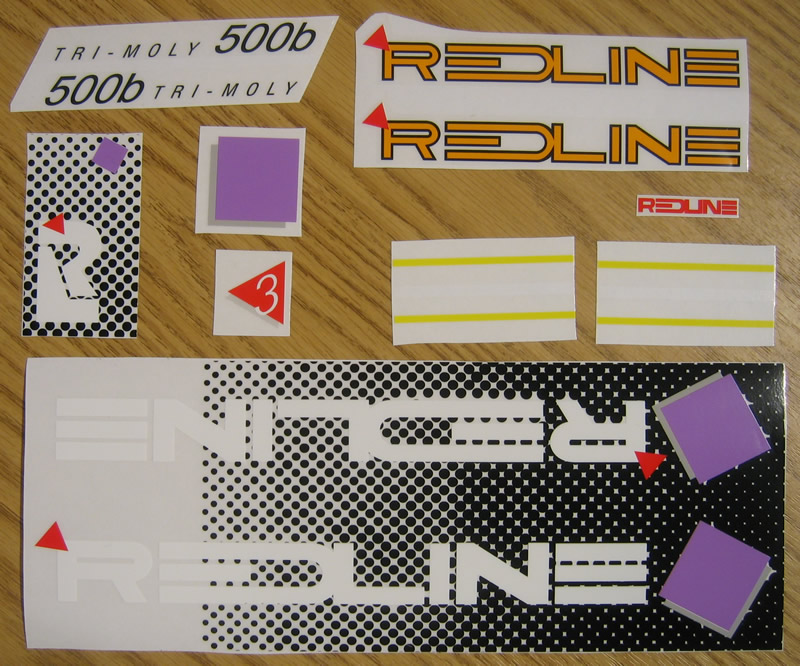 1985 Redline 500b Sticker Sets - Hazzard Yellow