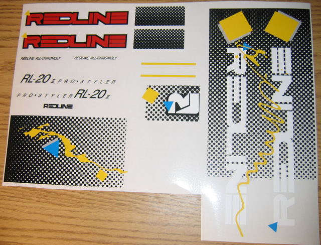 1986 Redline RL-20II Sticker Set - California Red