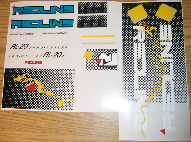 1986 Redline RL-20II Sticker Set - Turquoise