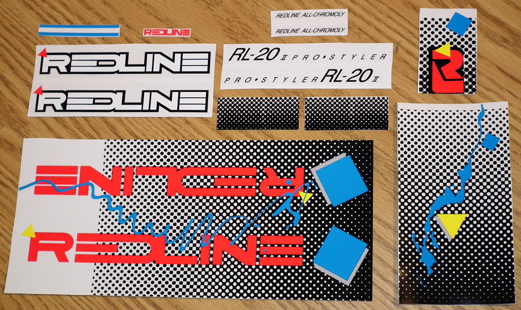 1986 Redline RL-20II Sticker Sets - White or Chrome
