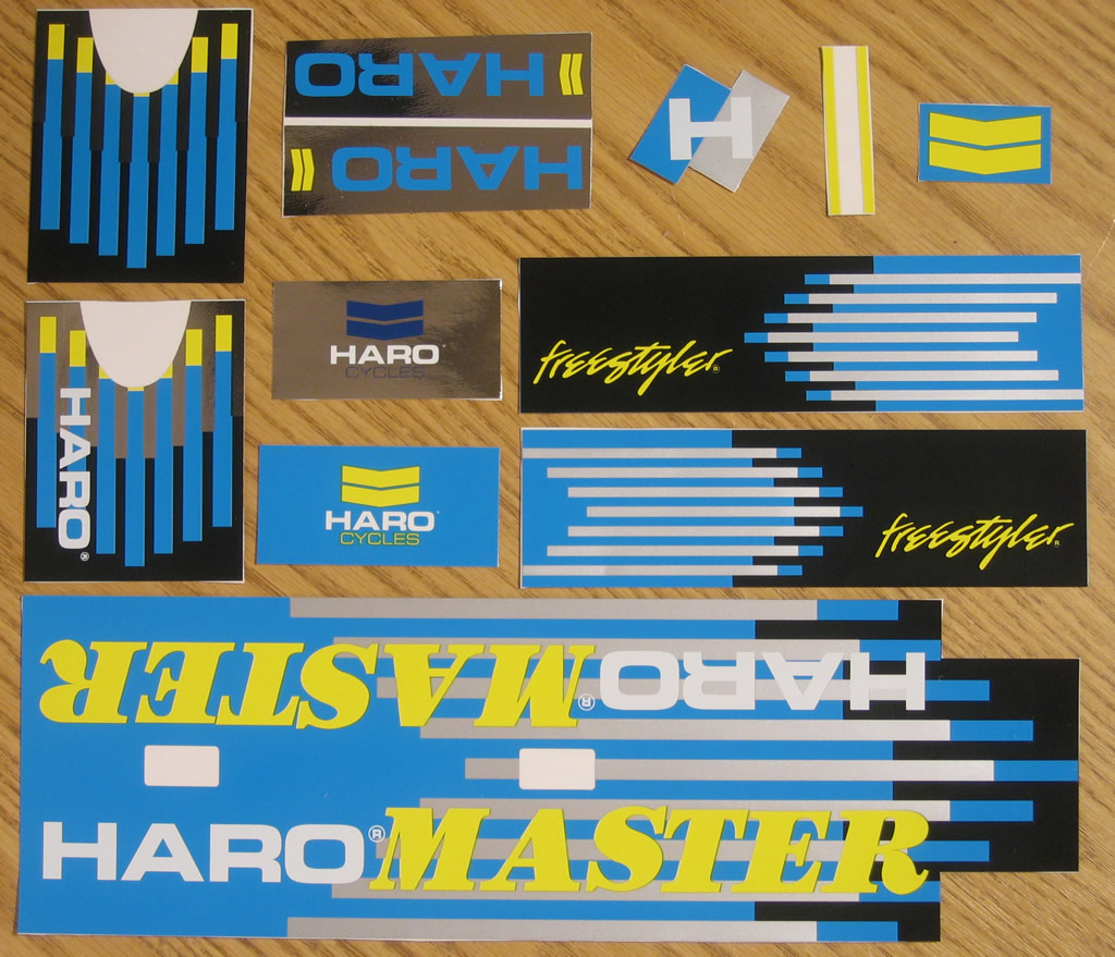 1987 Haro Master Sticker Set - Blue / Black