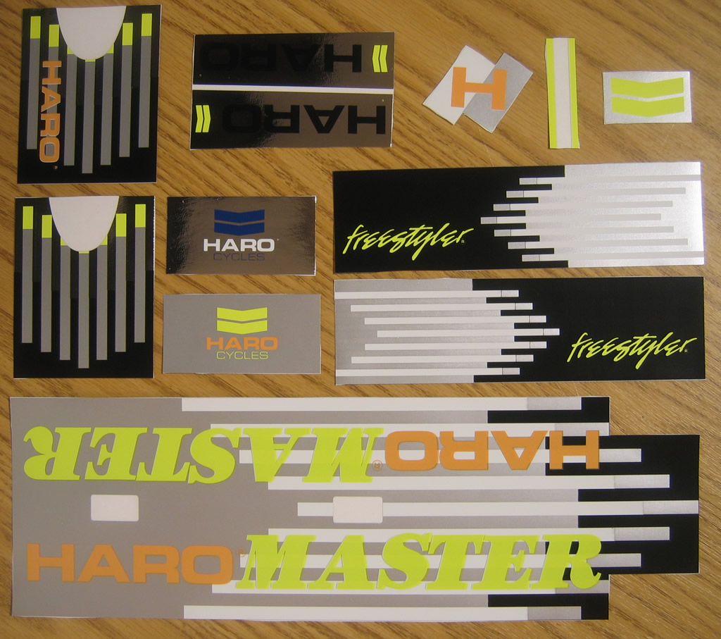 1987 Haro Master Sticker Set - Silver / Black