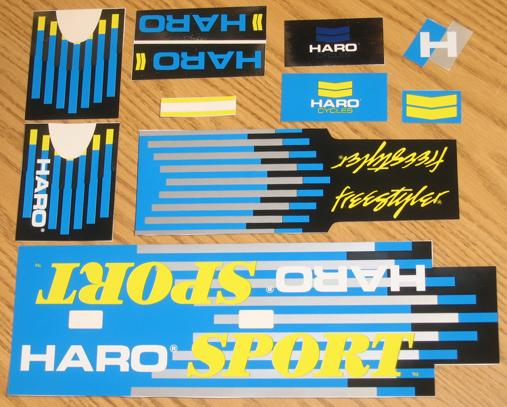 1987 Haro Sport Sticker Set - Blue / Black
