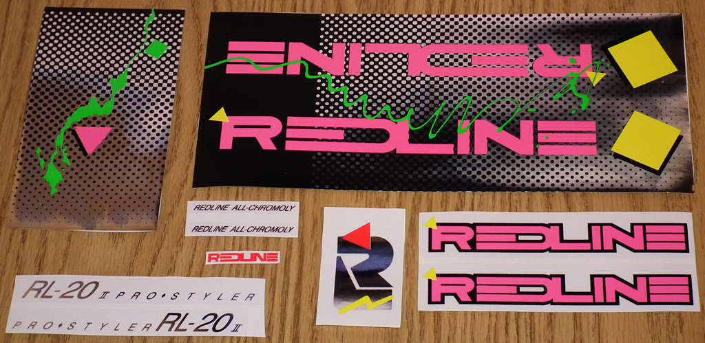 1987 Redline RL-20II Sticker Set - Black/Chrome