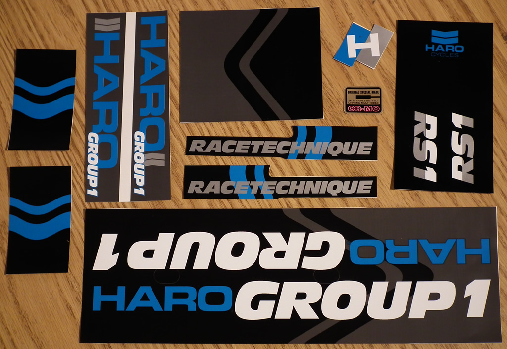 1988 Group 1 RS1 Sticker Set - Gray/Black