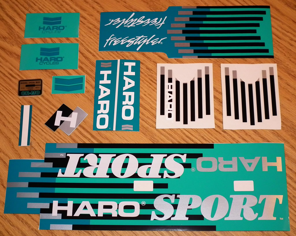 1988 Haro Sport Sticker Set - Turquoise/Mint