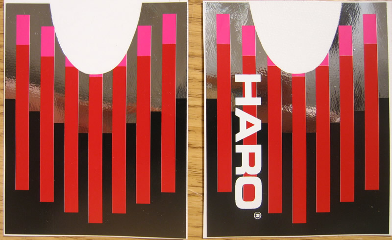 1987 Haro Standard Freestyle Handlebar Stickers - Red