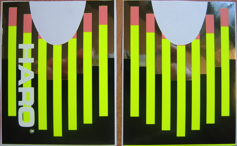 1987 Haro Standard Freestyle Handlebar Stickers - Yellow