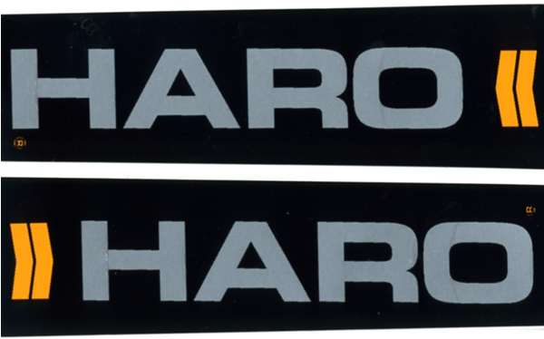 1988 Haro Fork Stickers - Black/Coral for Black Forks