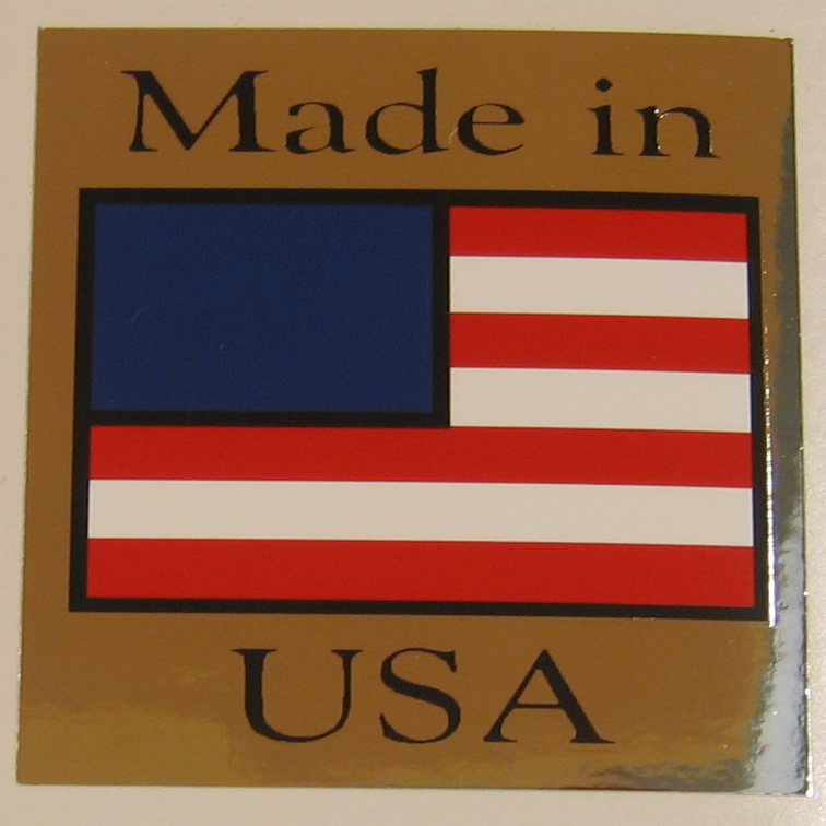 "Made in the USA" flag Sticker - Chrome
